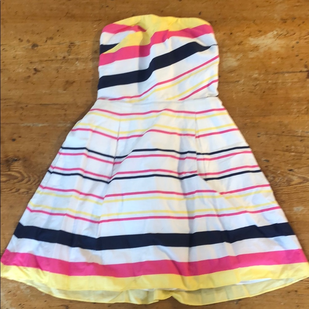 striped Lilly Pulitzer sweetheart strapless dress